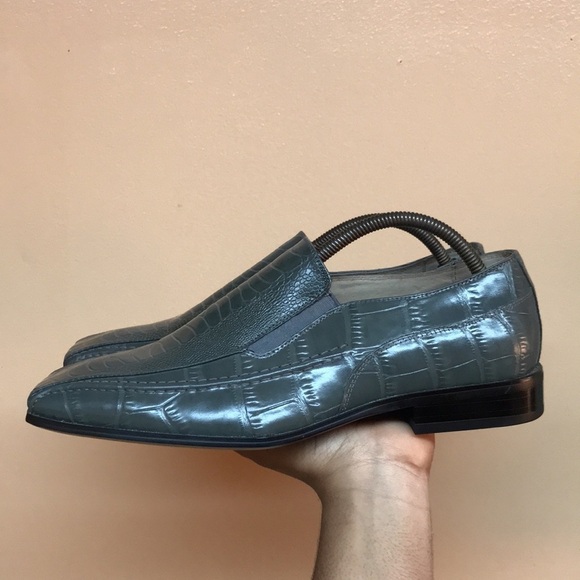 Stacy Adams Green Alligator Print Dress Shoes